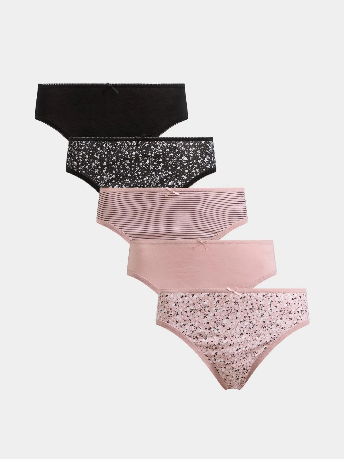 Jet Women's Black/Blush 5 Pack Floral High Cut