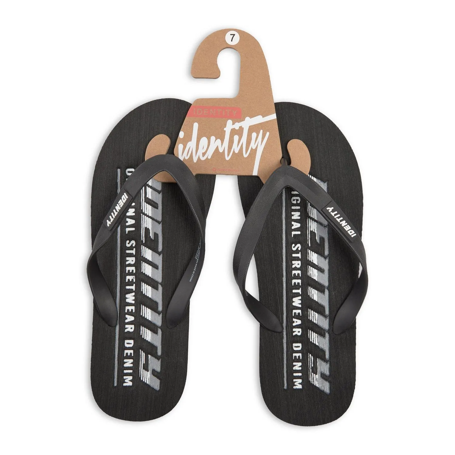 Black and Grey Flip Flops