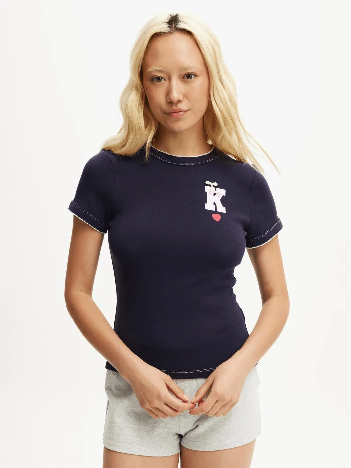 Women's Cotton On Navy Pointelle Sleep T-shirt