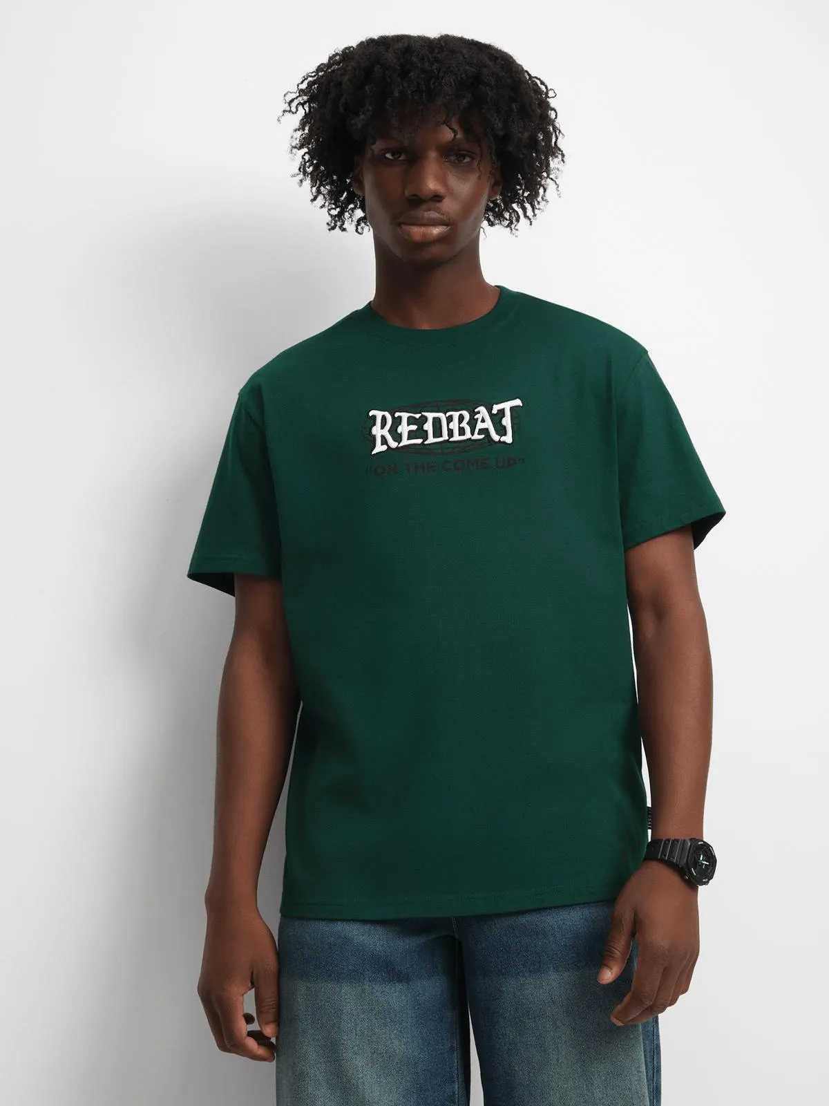 Redbat Men's Green Graphic T-Shirt