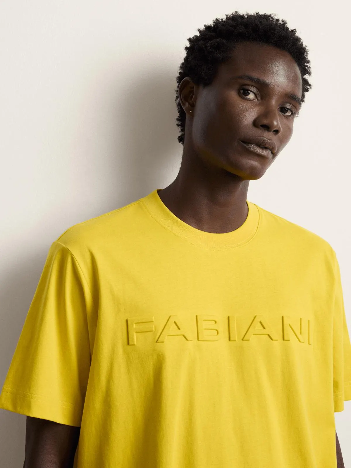 Fabiani Men's Yellow Pillow Print Fashion T-Shirt