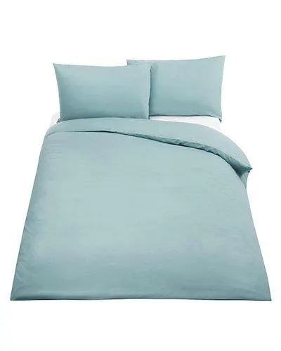 Horrockses Polycotton Duvet Cover Set (Queen) (Duck Egg)