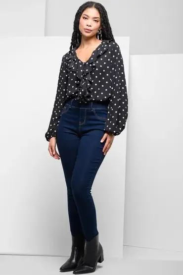 Lift & shape pull on jeggings dark blue