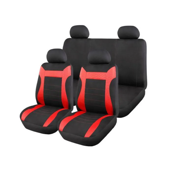 MELBOURNE SEATCOVER SET BLACK/RED