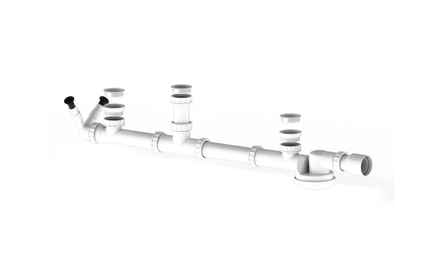 Space Saving Trap For Triple Sink