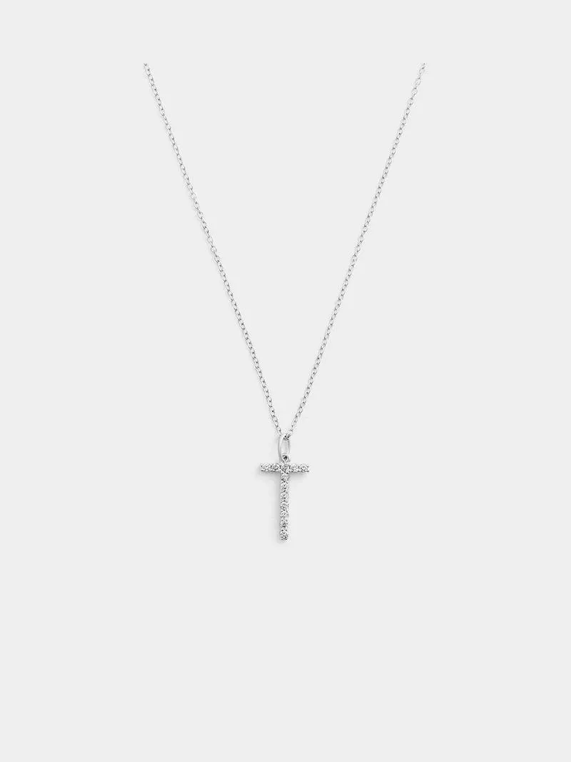 Cheté Sterling Silver Cubic Zirconia “T” Initial Pendant