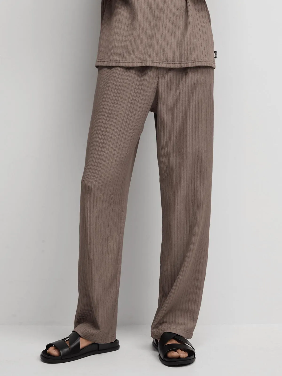 The FIX Men's Grey Oversized Co-Ord Pleated Pants