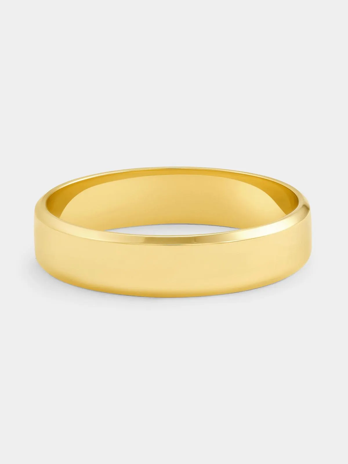Yellow Gold Bevelled Edge Wedding Band