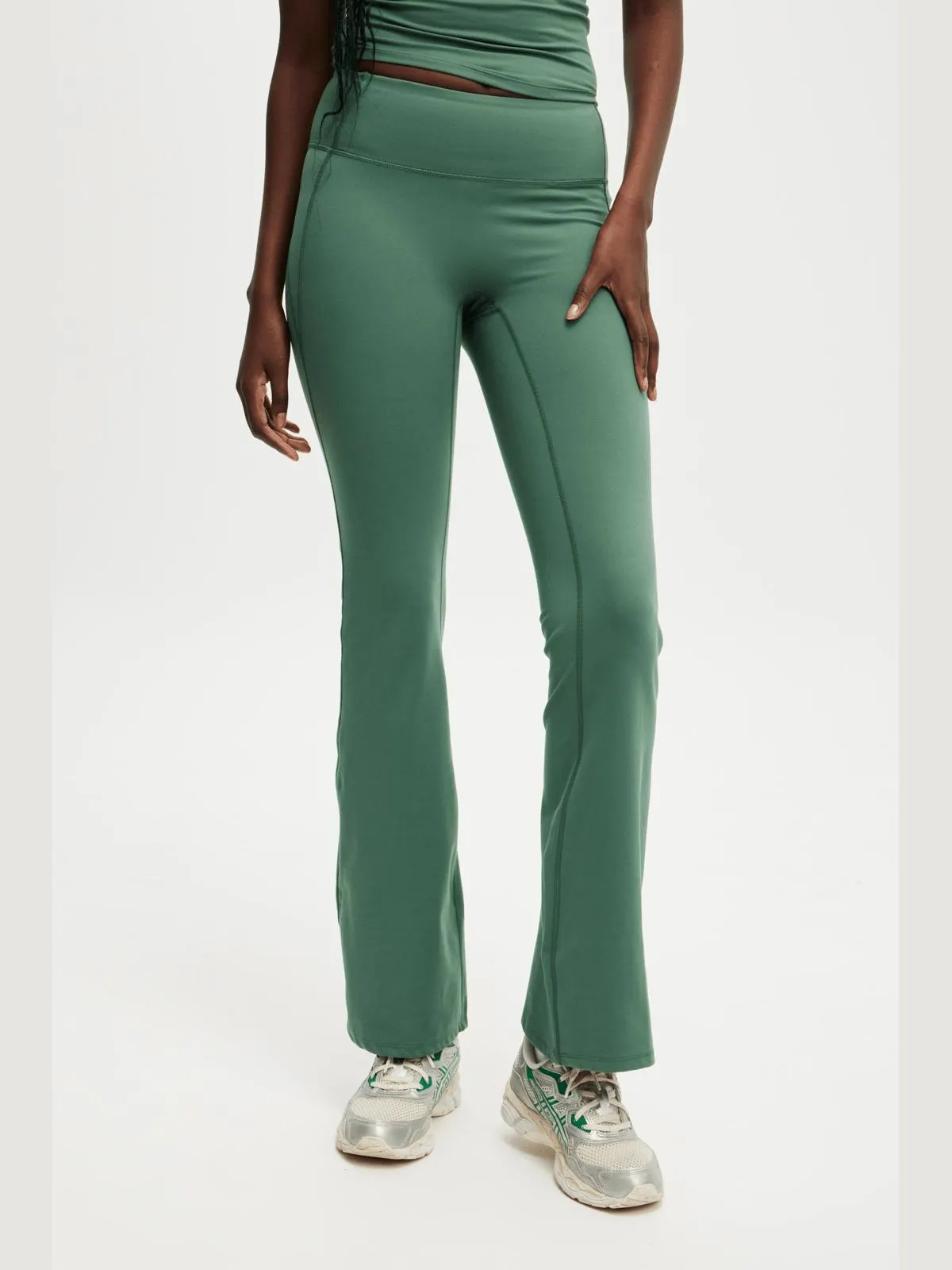 Women's Cotton On Green Active Ultra Soft Studio Flare Tights