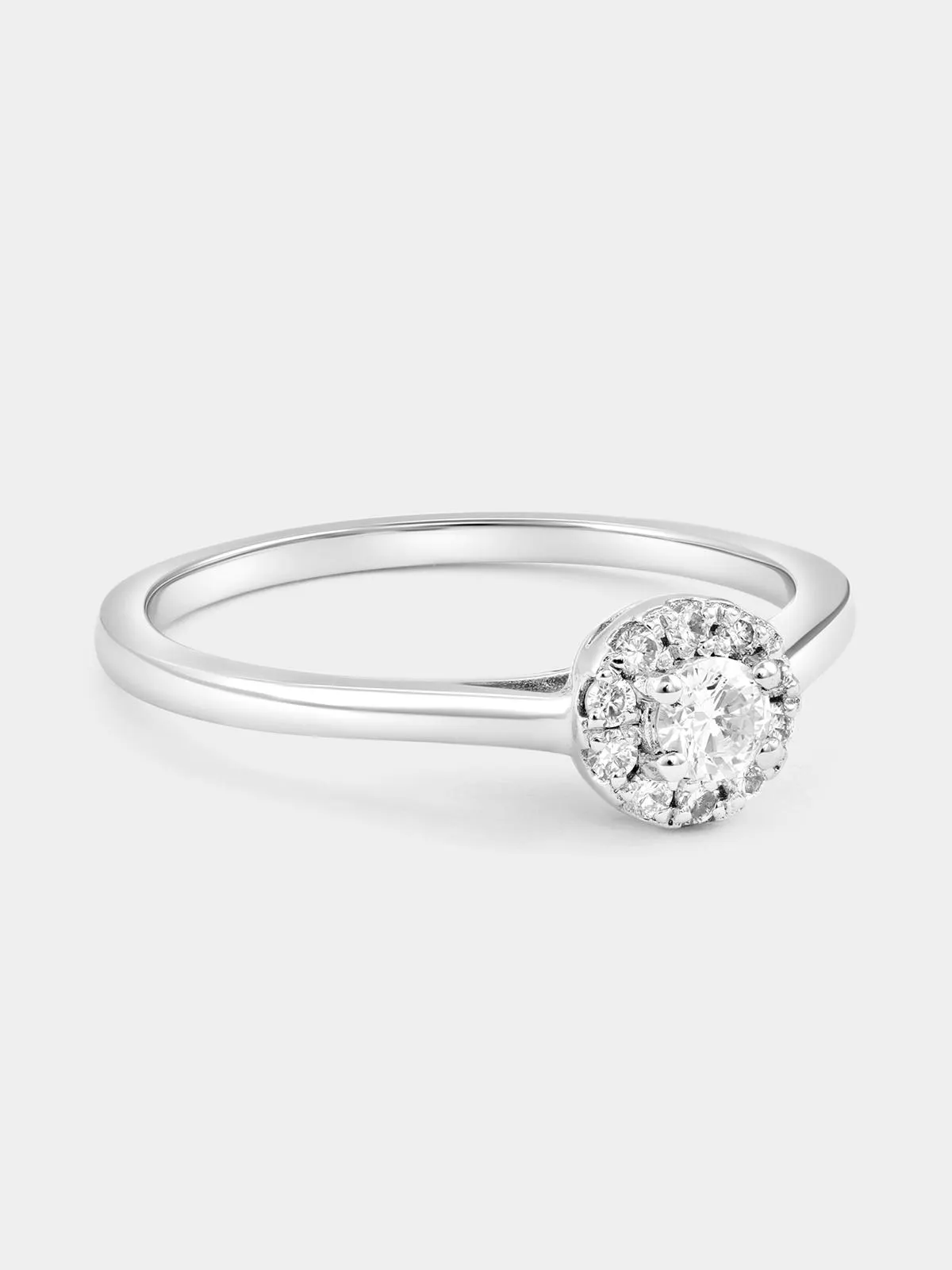 Sterling Silver Lab Grown Diamond Round Cluster Ring