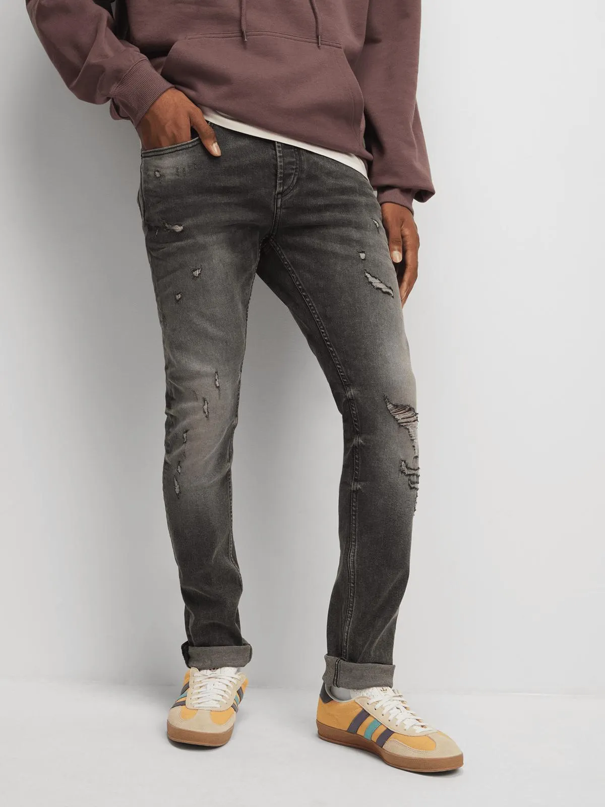 Redbat Men's Black Wash Super Skinny Jeans