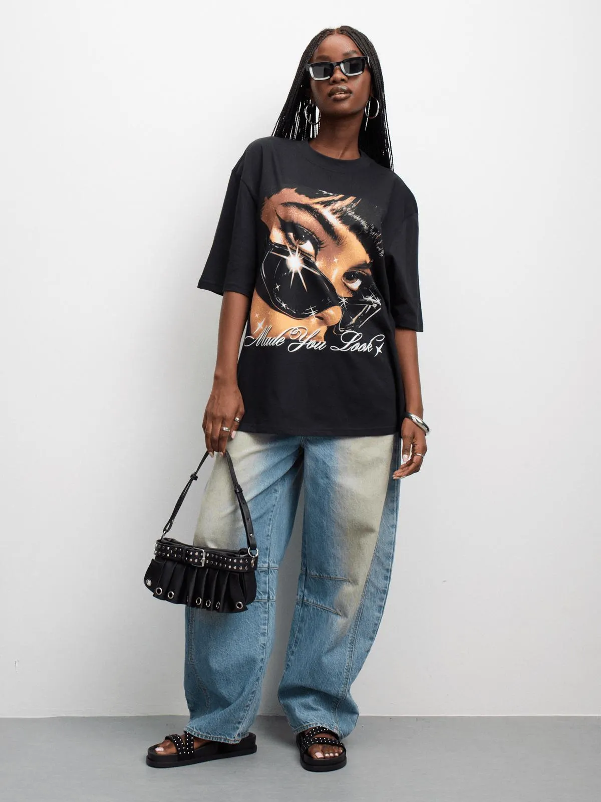 The FIX Women's Made You Look Black Graphic Top