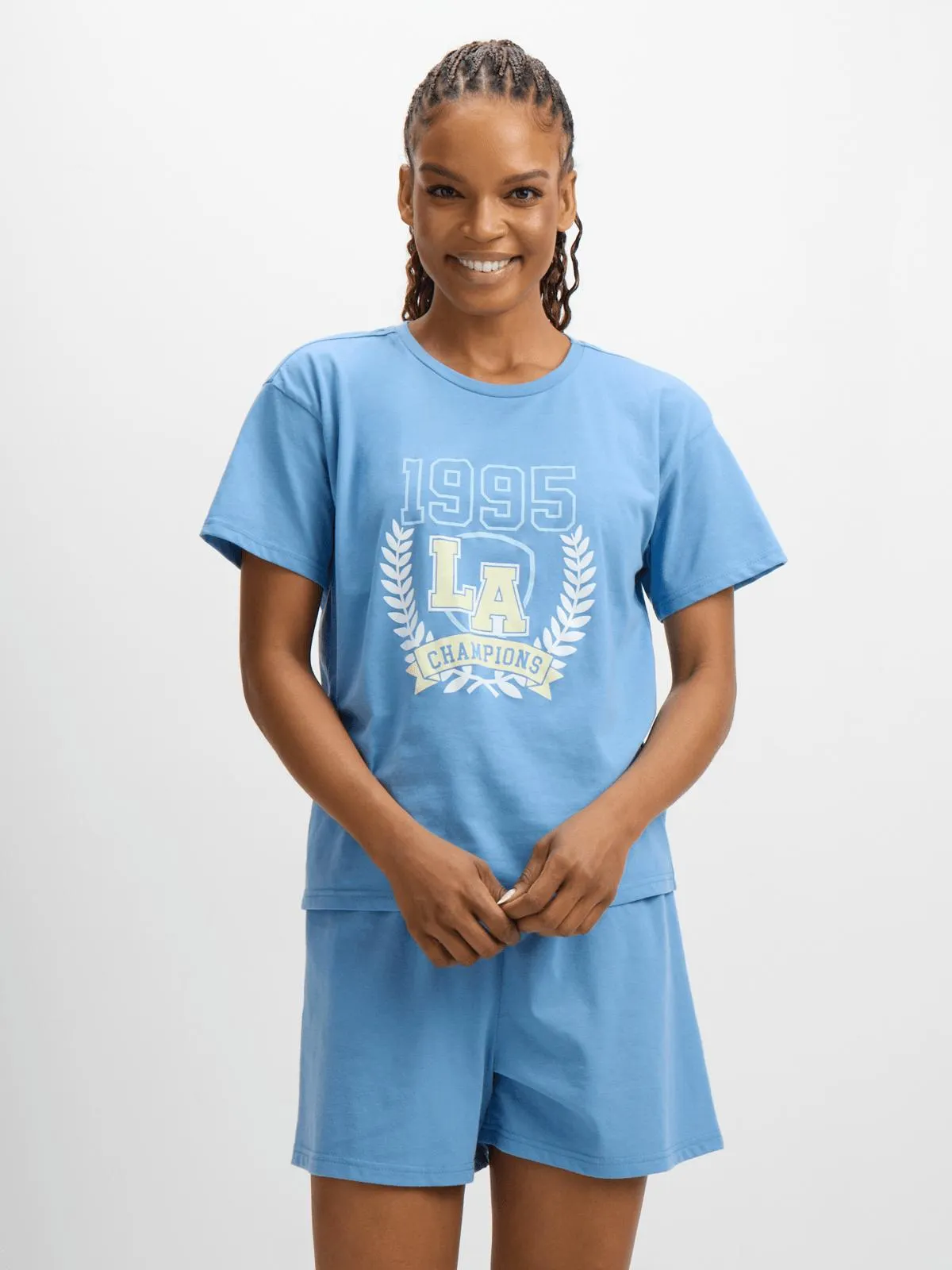 Jet Women's Blue 1995 LA Short PJ Set