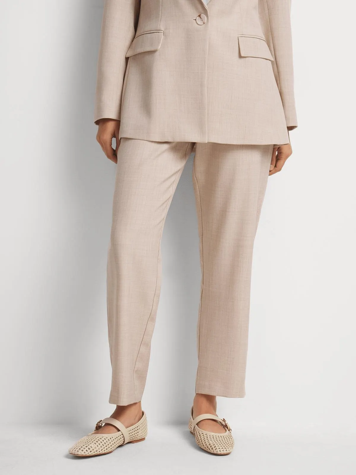 Tapered Leg Half Elasticated Pants