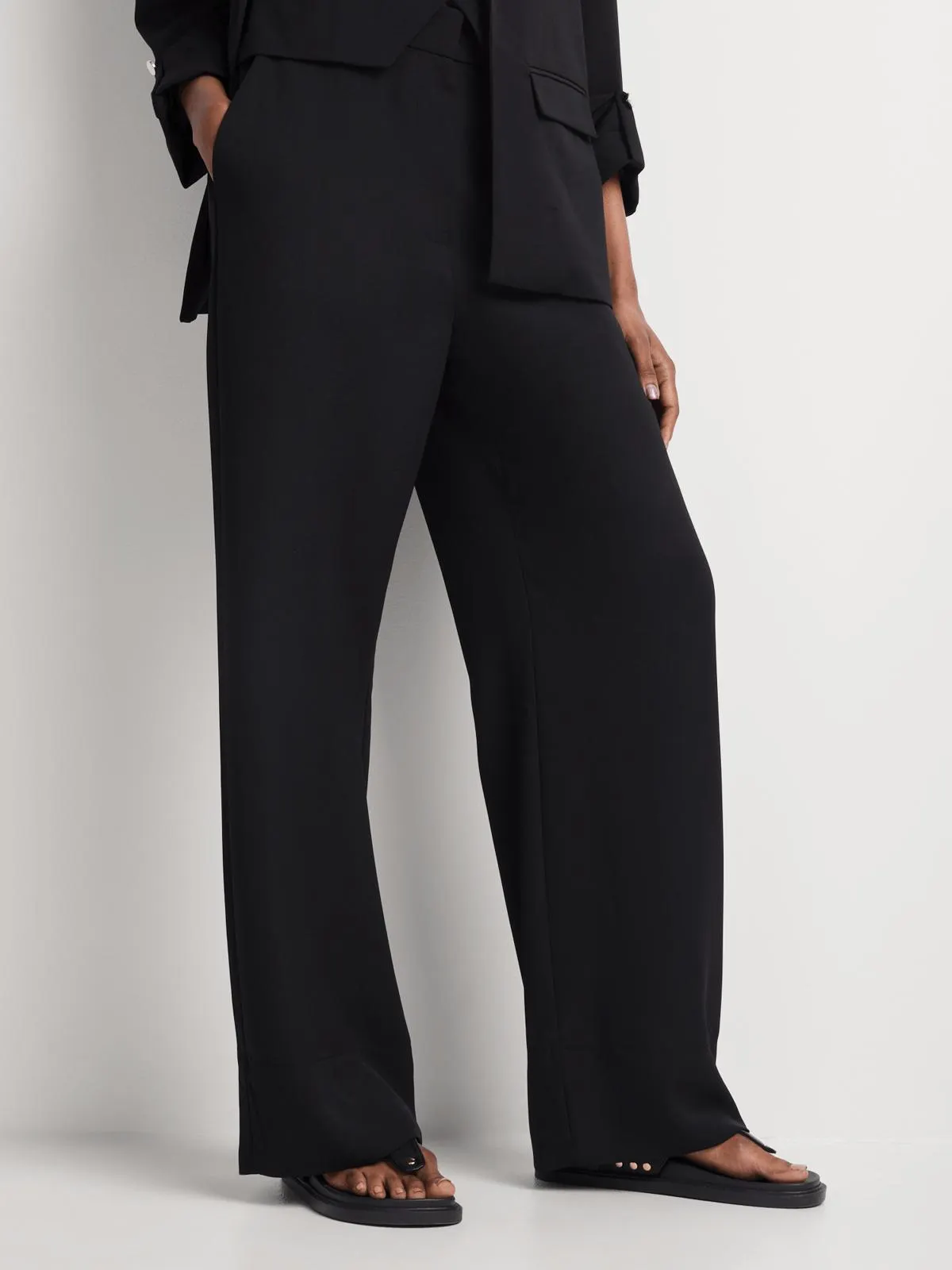 Wide Leg High Rise Pants