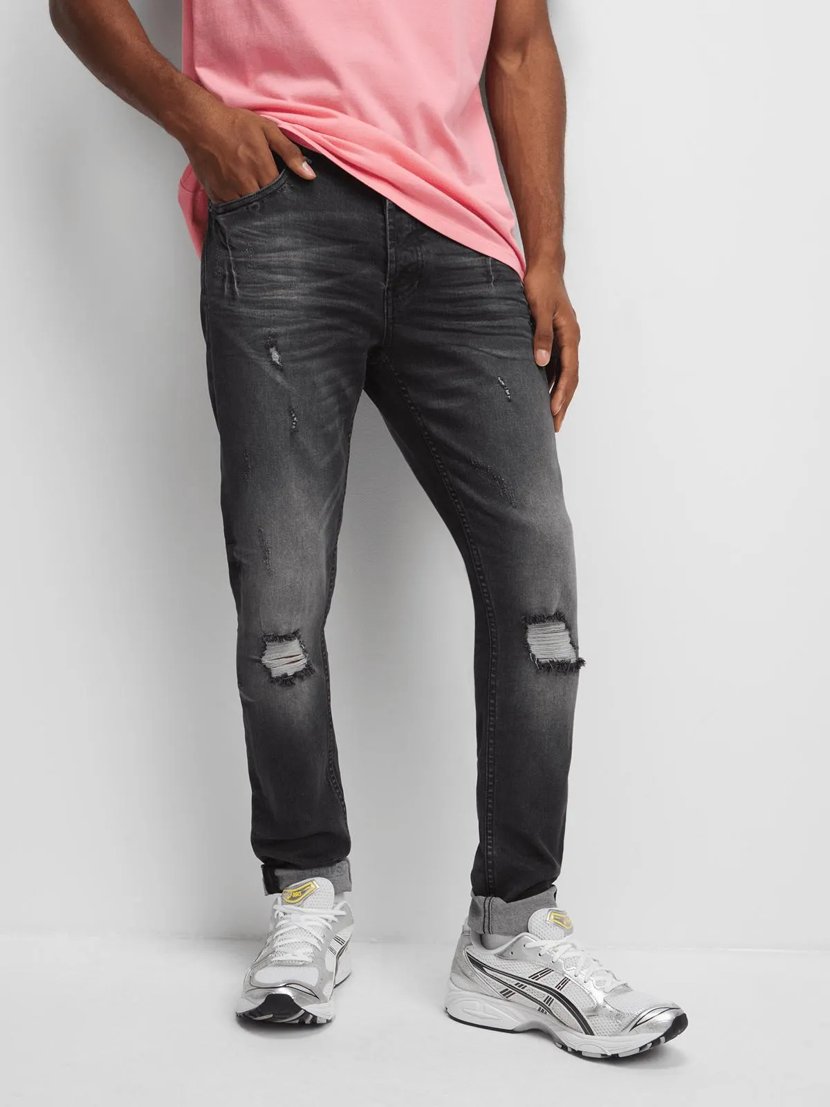 Redbat Men's Charcoal Super Skinny Jeans