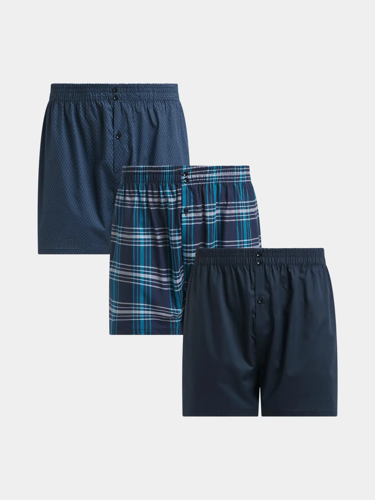 Jet Men's Multiolour 3 Pack Boxer Shorts