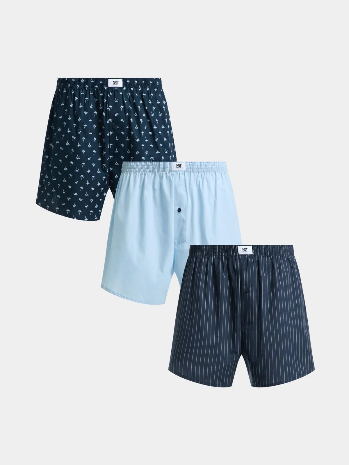 Markham Men's Tropical 3 Pack Navy/Blue Boxers
