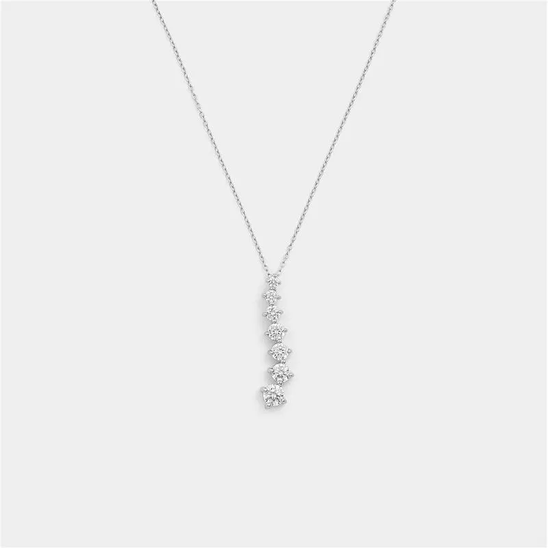 Sterling Silver Cubic Zirconia Journey Pendant