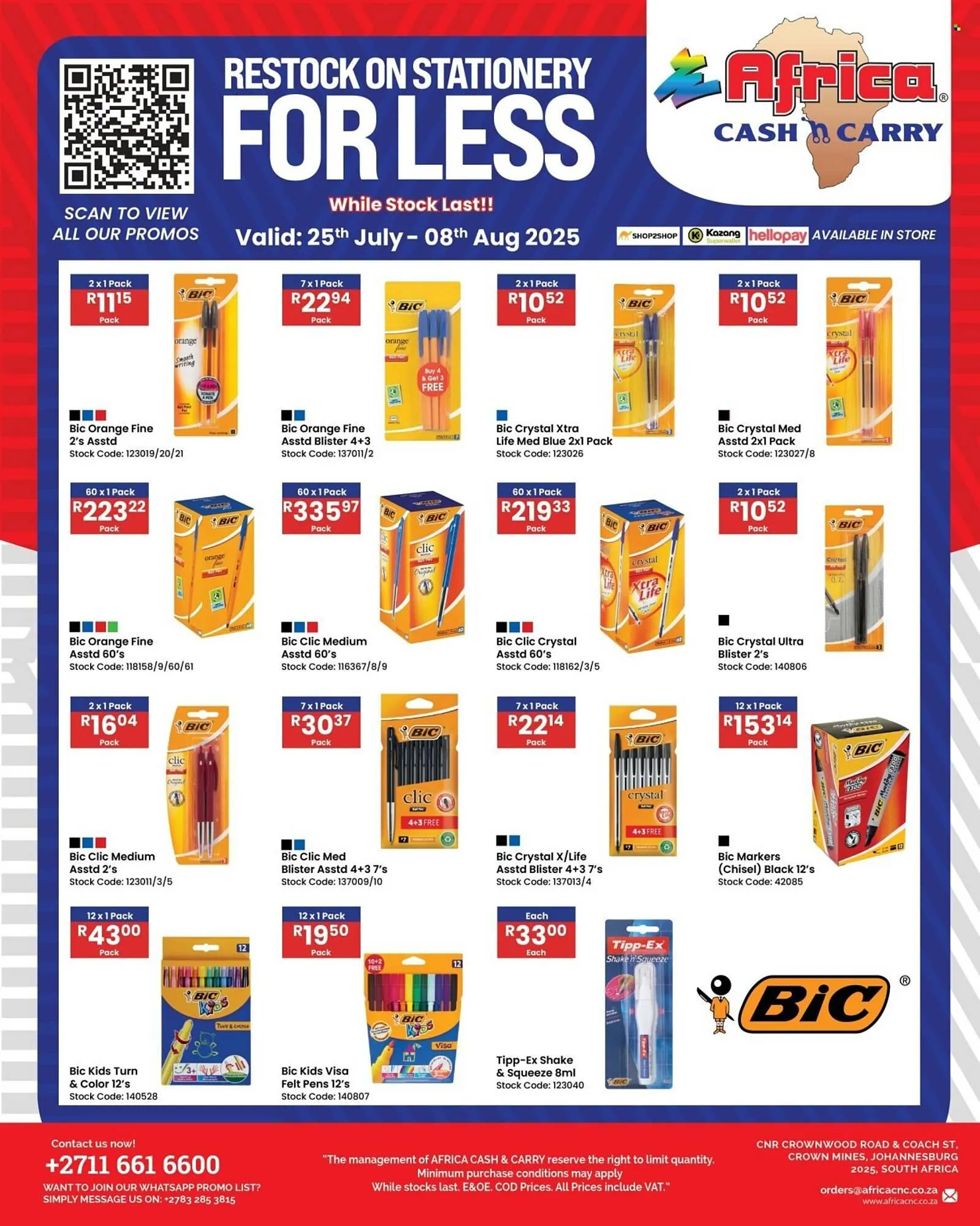 Africa Cash and Carry catalogue from 25 July to 8 August 2025 - Catalogue Page 1