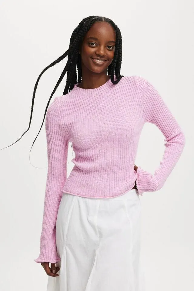 Be My Baby Overlock Rib Long Sleeve