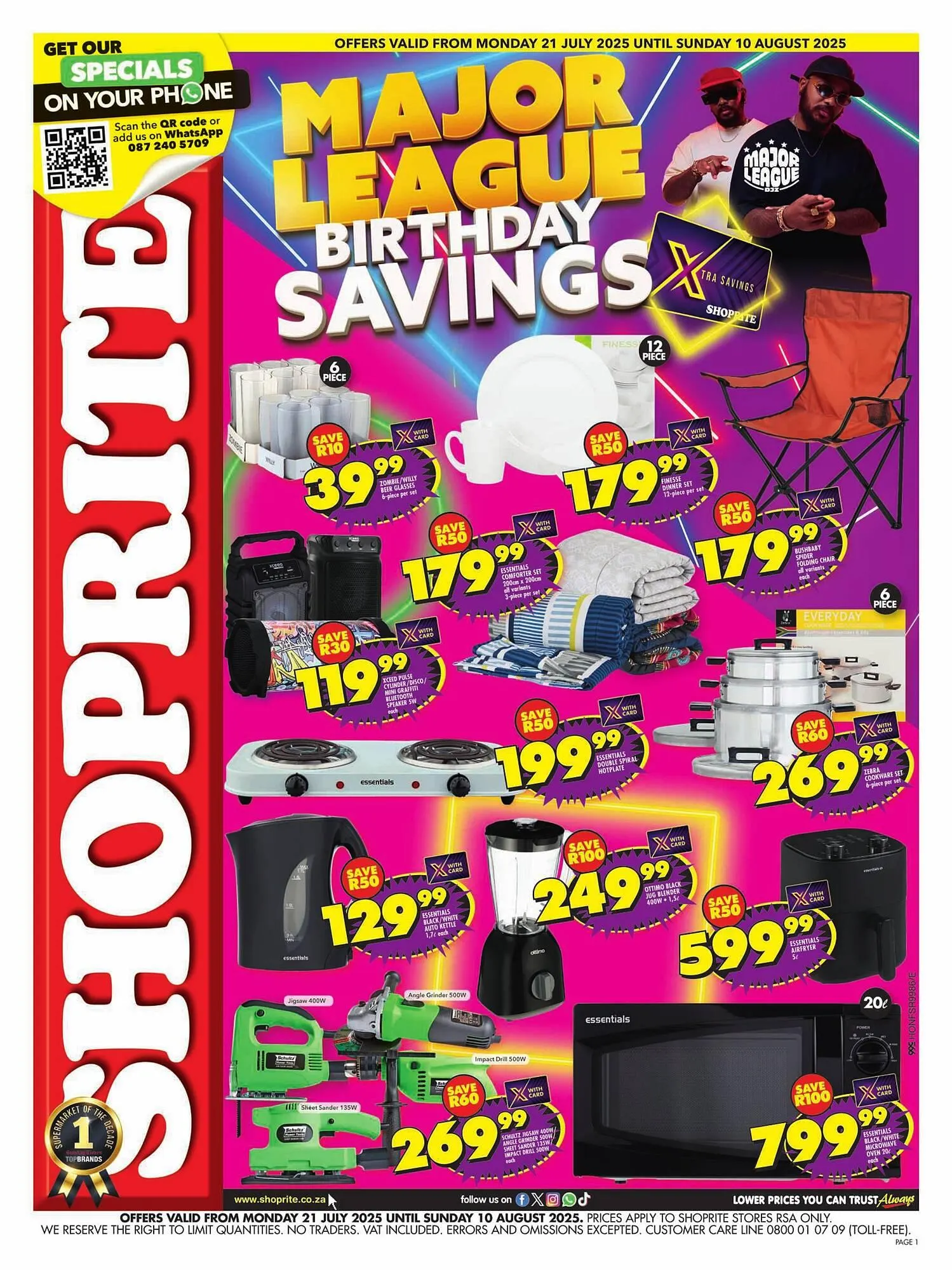 Shoprite catalogue from 21 July to 10 August 2025 - Catalogue Page 1