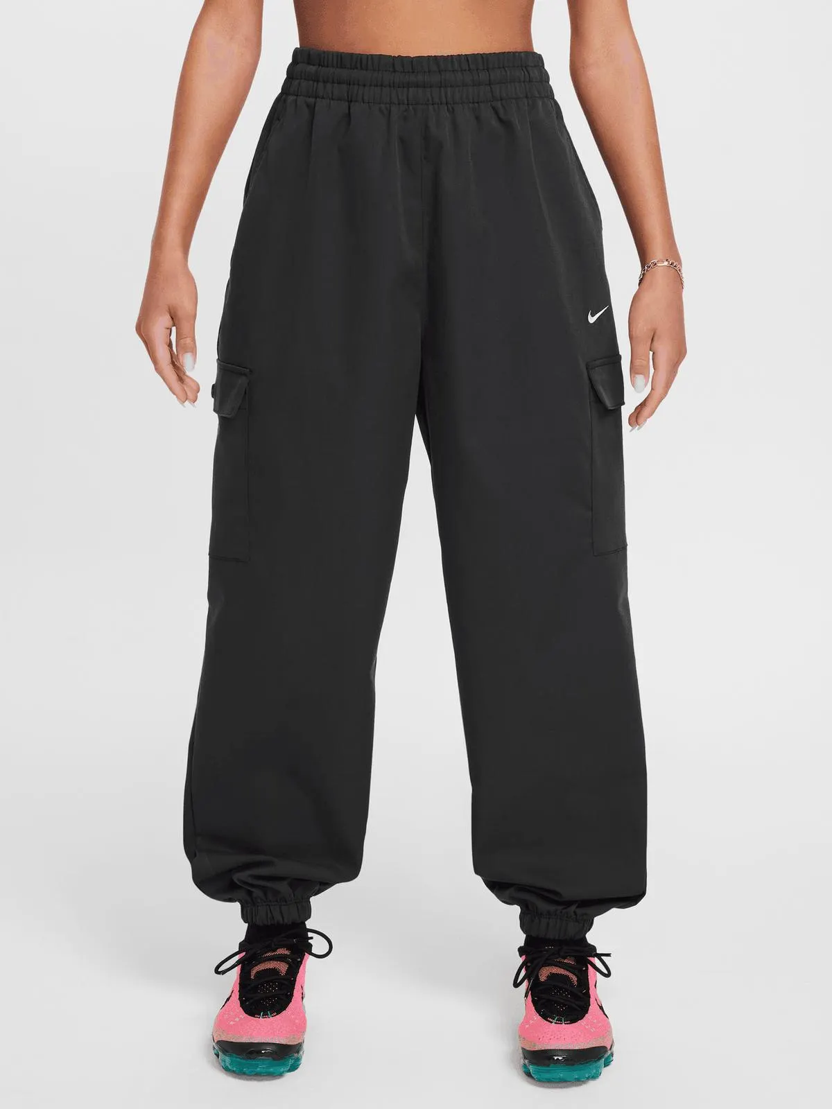 Nike Girls Youth Sportswear Cargo Black Pants