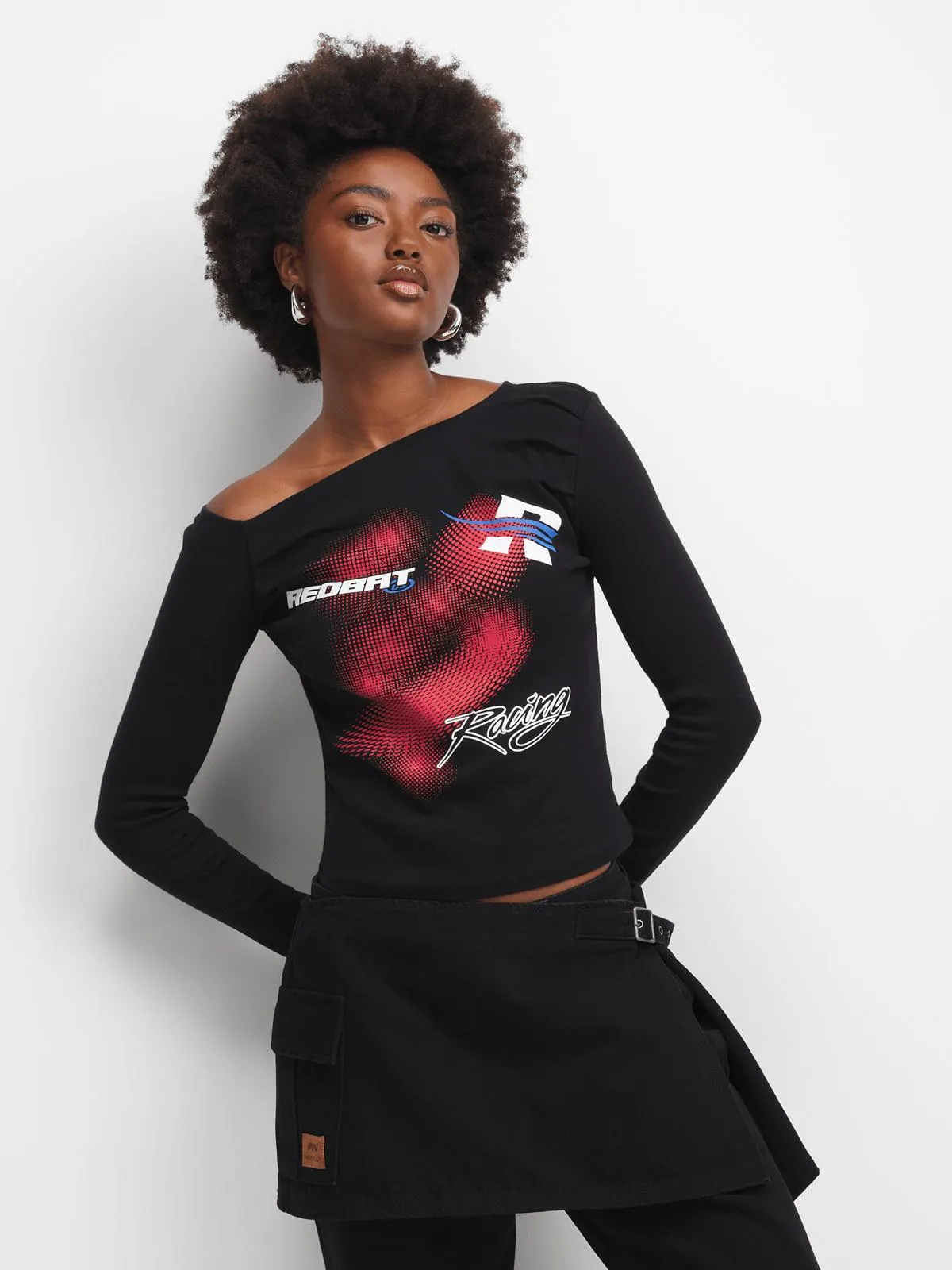 Redbat Classics Women's Black Off The Shoulder Top