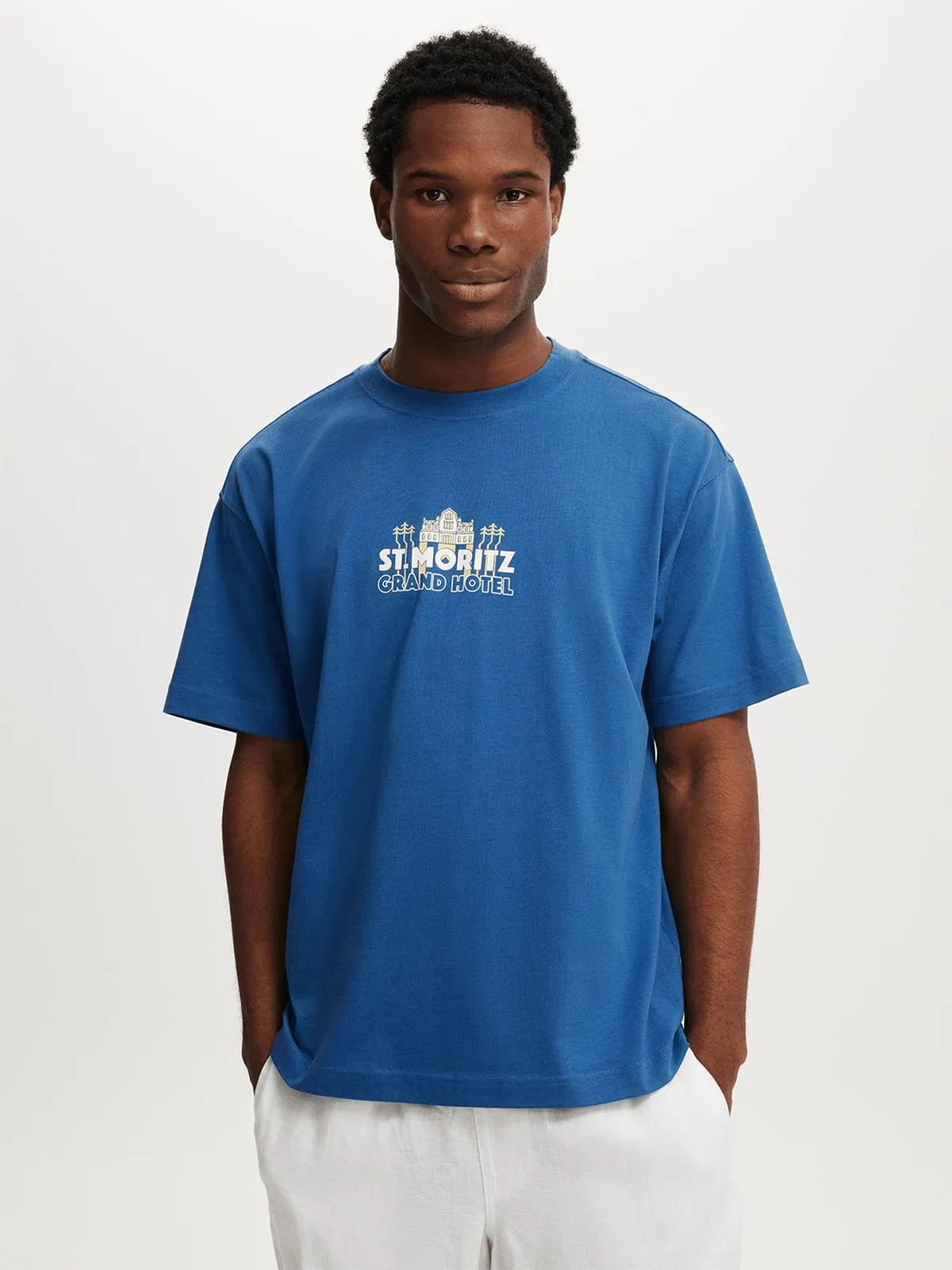 Men's Cotton On Blue Box Fit Graphic T-Shirt