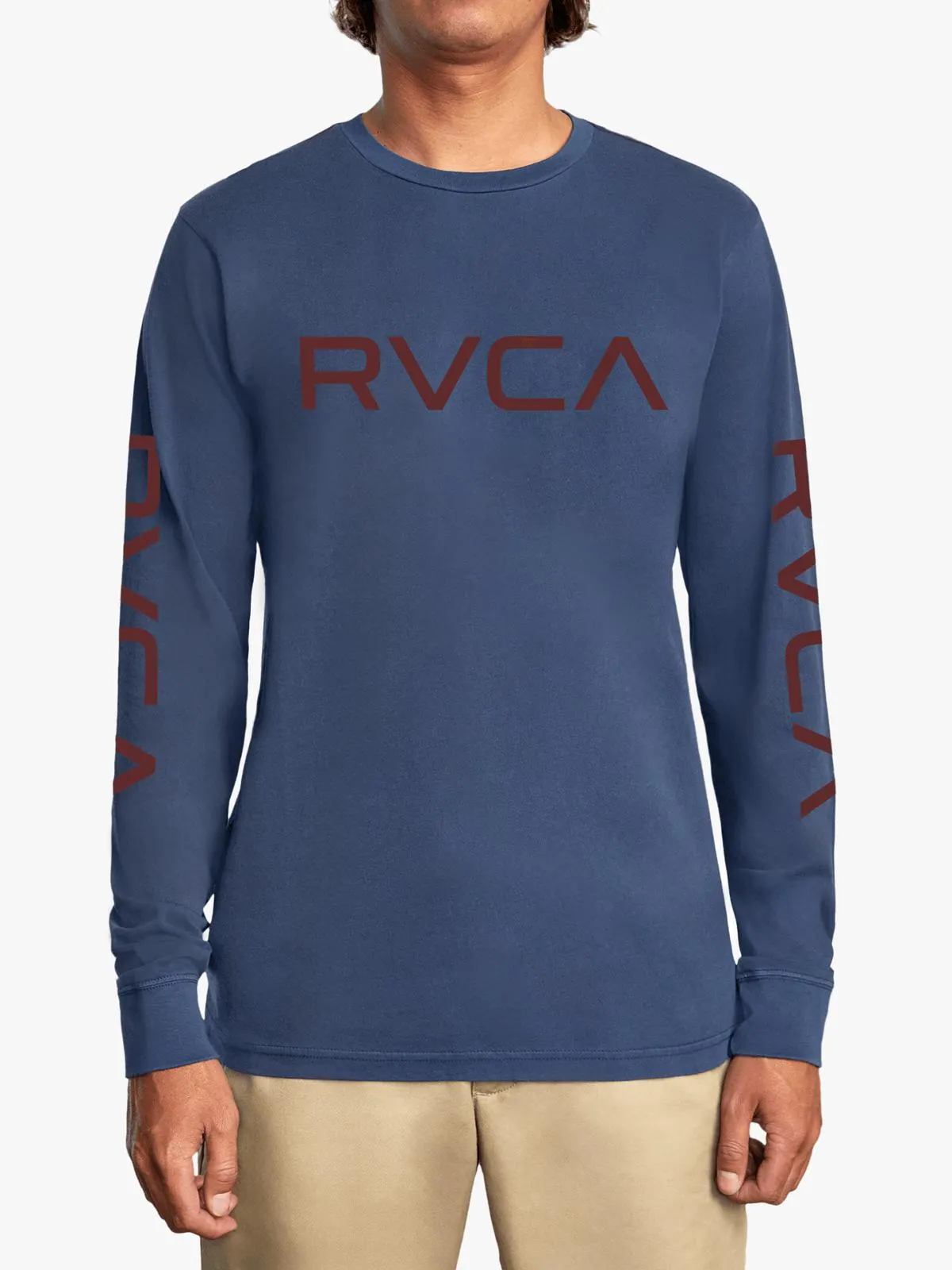 Men's RVCA BIG Blue Long Sleeve T-Shirt