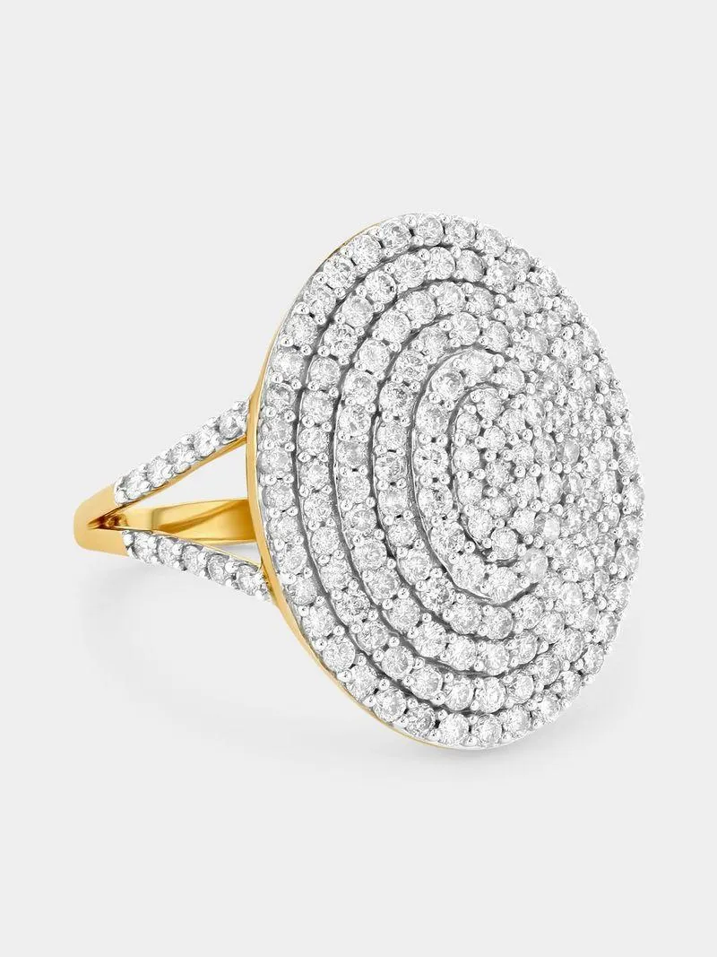 Yellow Gold 2.00ct Diamond Oval Multi-Stone Ring