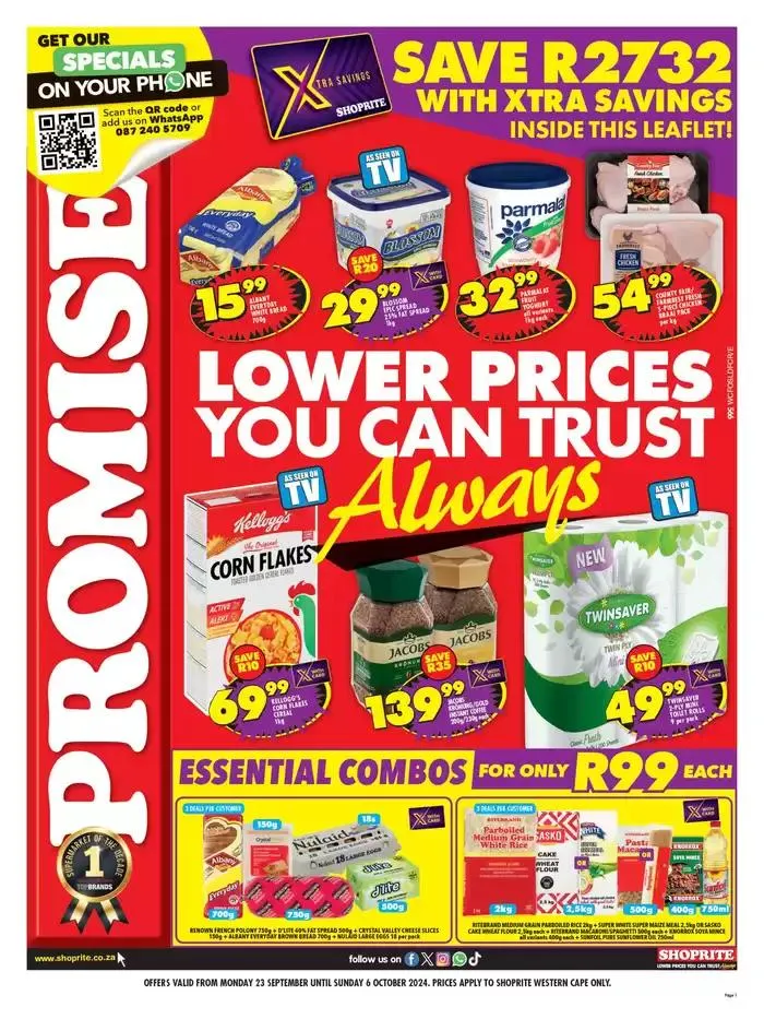 Shoprite Promise Western Cape from 24 September to 6 October 2024 - Catalogue Page 1