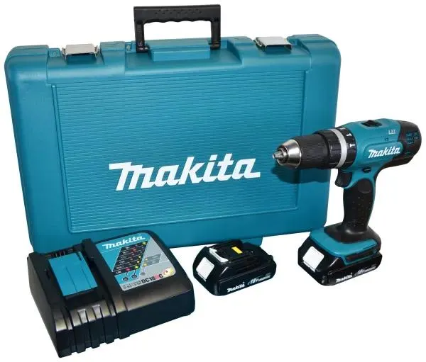 Makita Drill Driver Impact Cordless LXT 18.0V Li-Ion 4PC Kit DHP453RYE