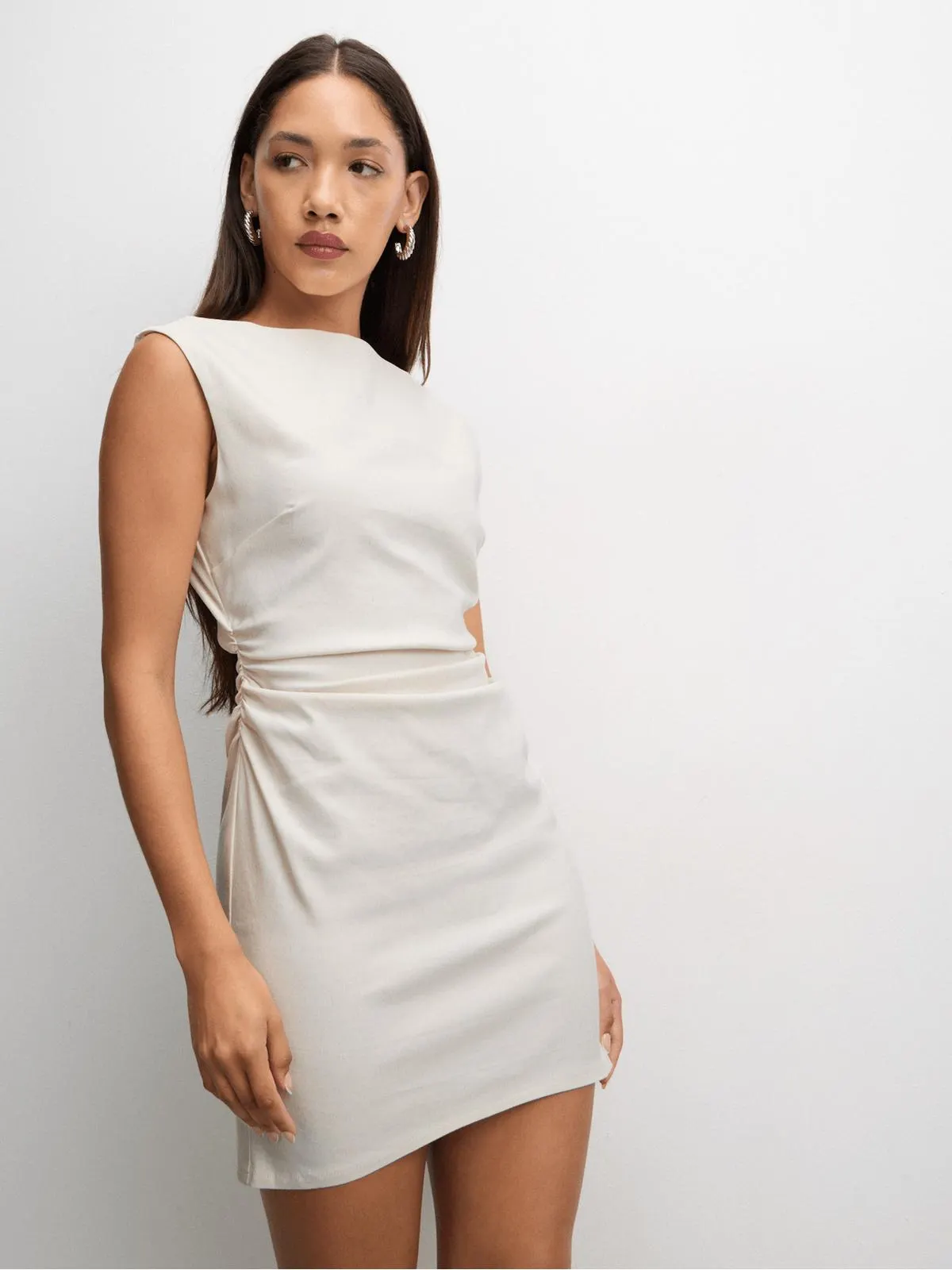The FIX Women's White Textured Mini Dress