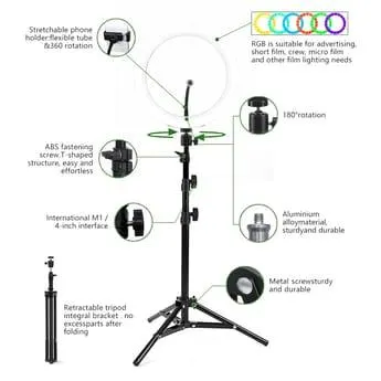 Timei 21" RGB LED Soft Ring Light & Tripod