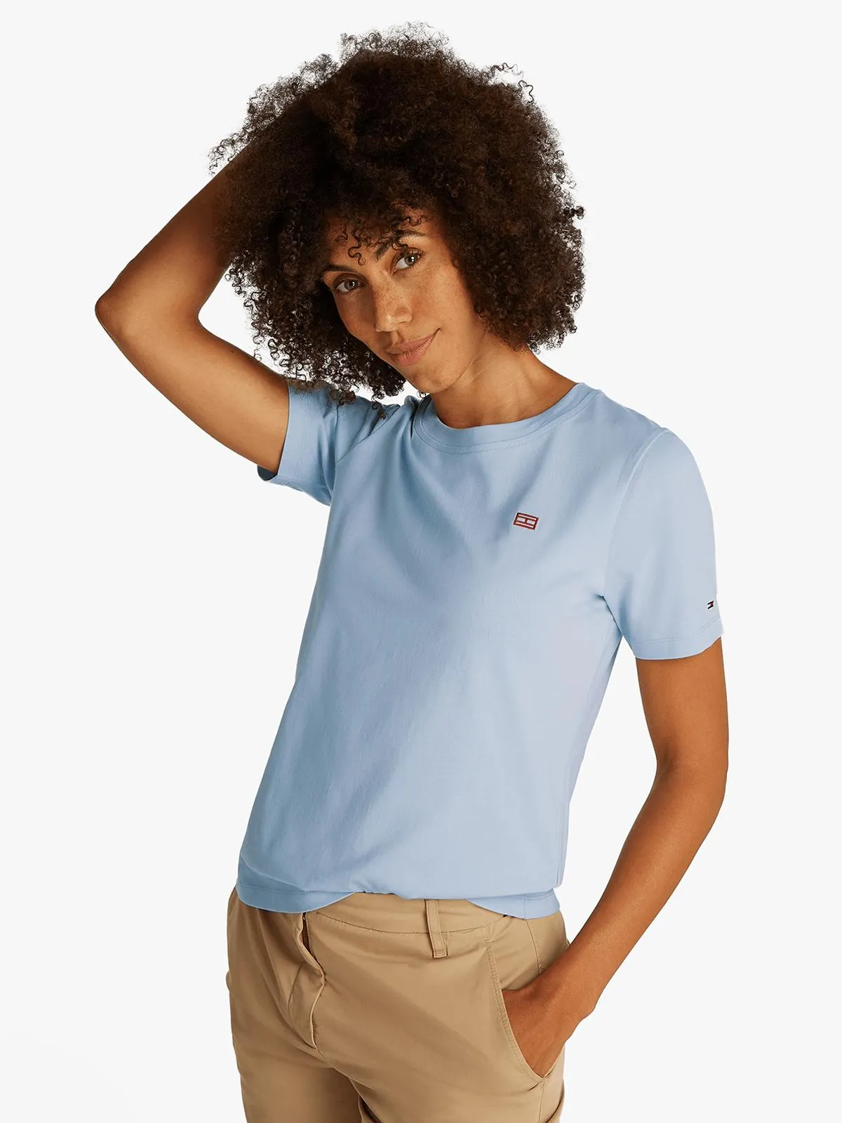 Women's Tommy Hilfiger Blue Reg Contrast Flag T-Shirt