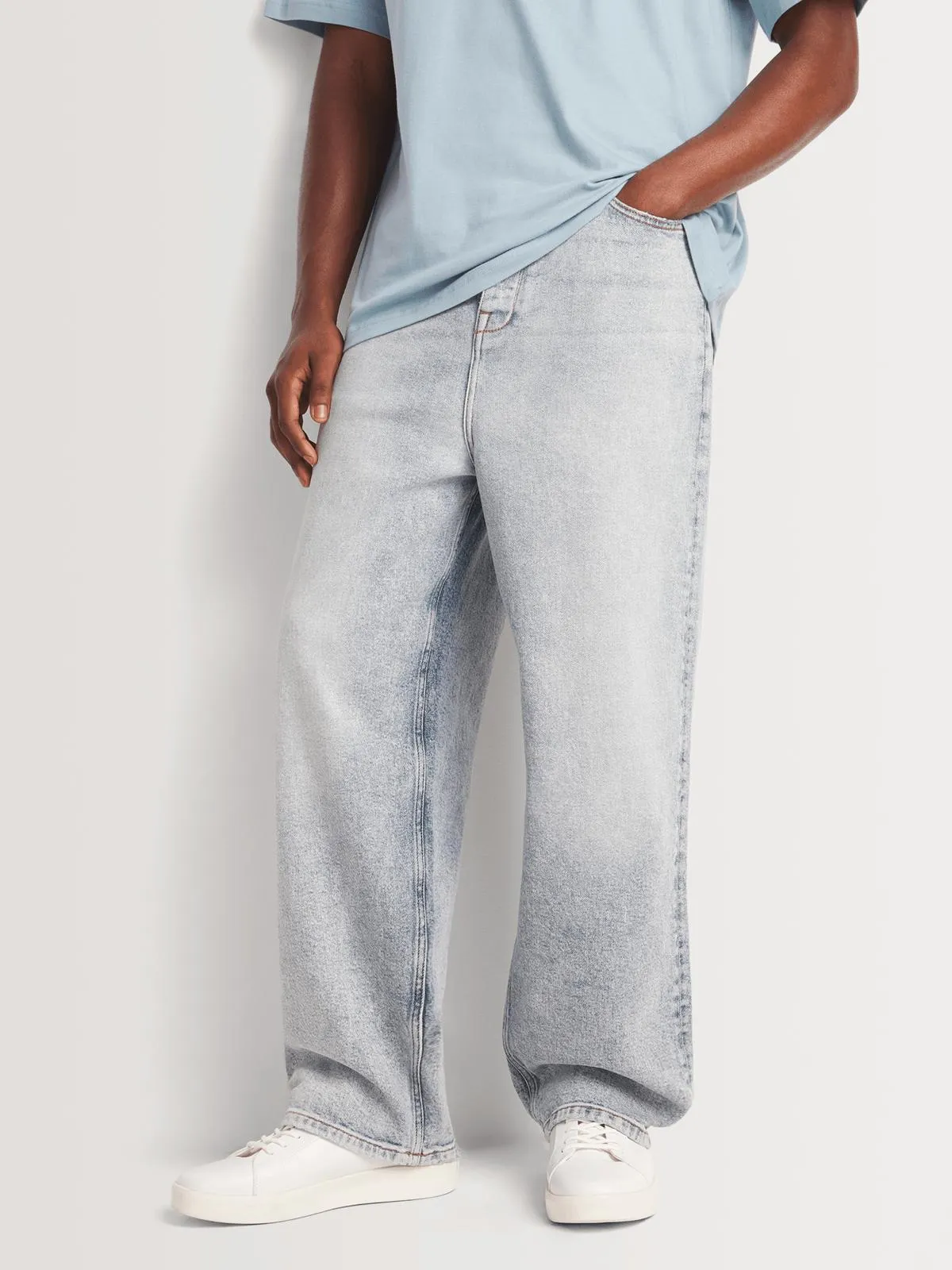 Men's Relay Jeans Loose Fit Light Wash Blue Denim