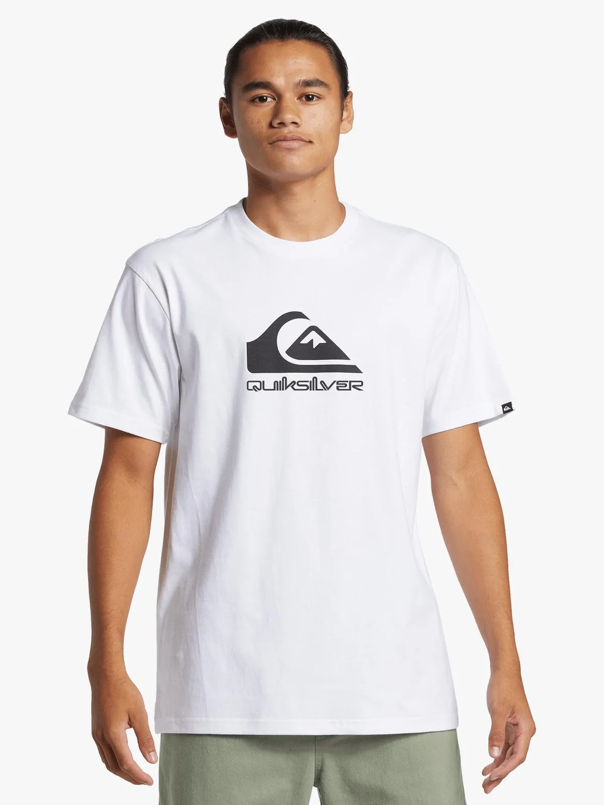 Men's Quiksilver White Corp Logo Short Sleeve T-Shirt