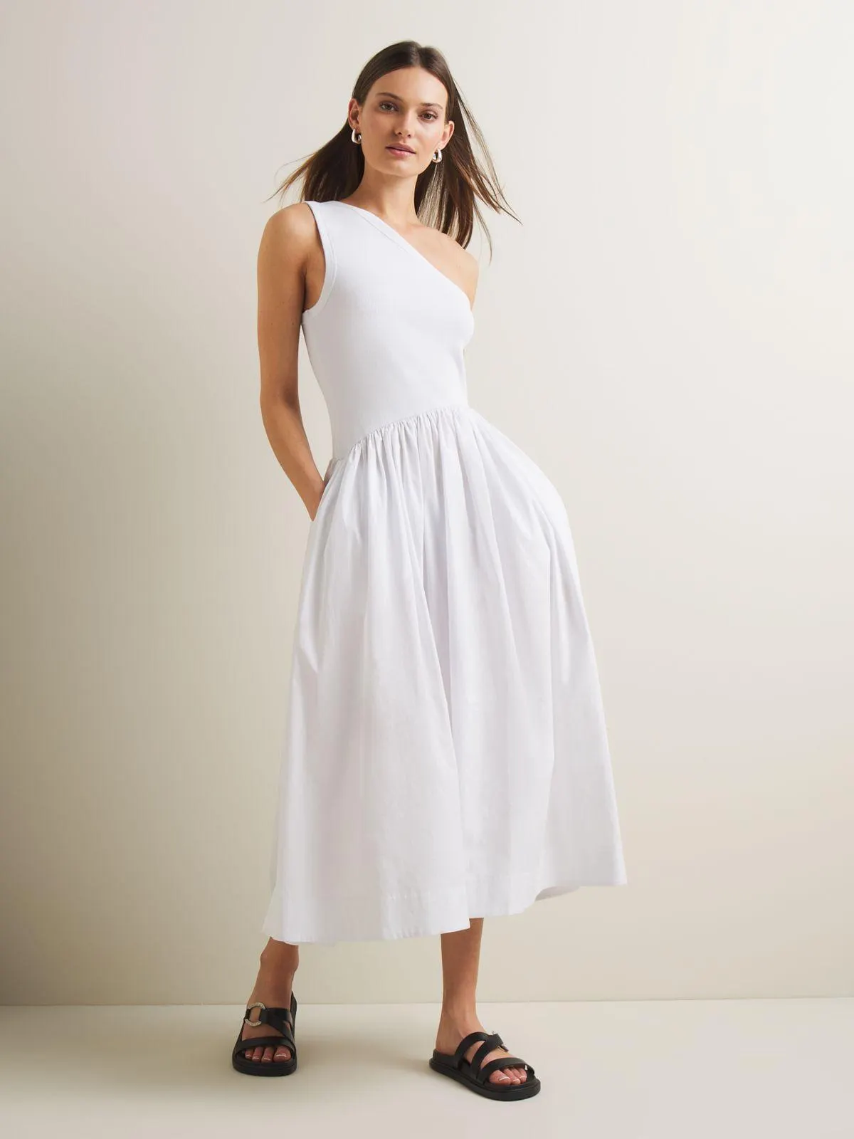 Women's Iconography One Shoulder Combo Fabric Dress