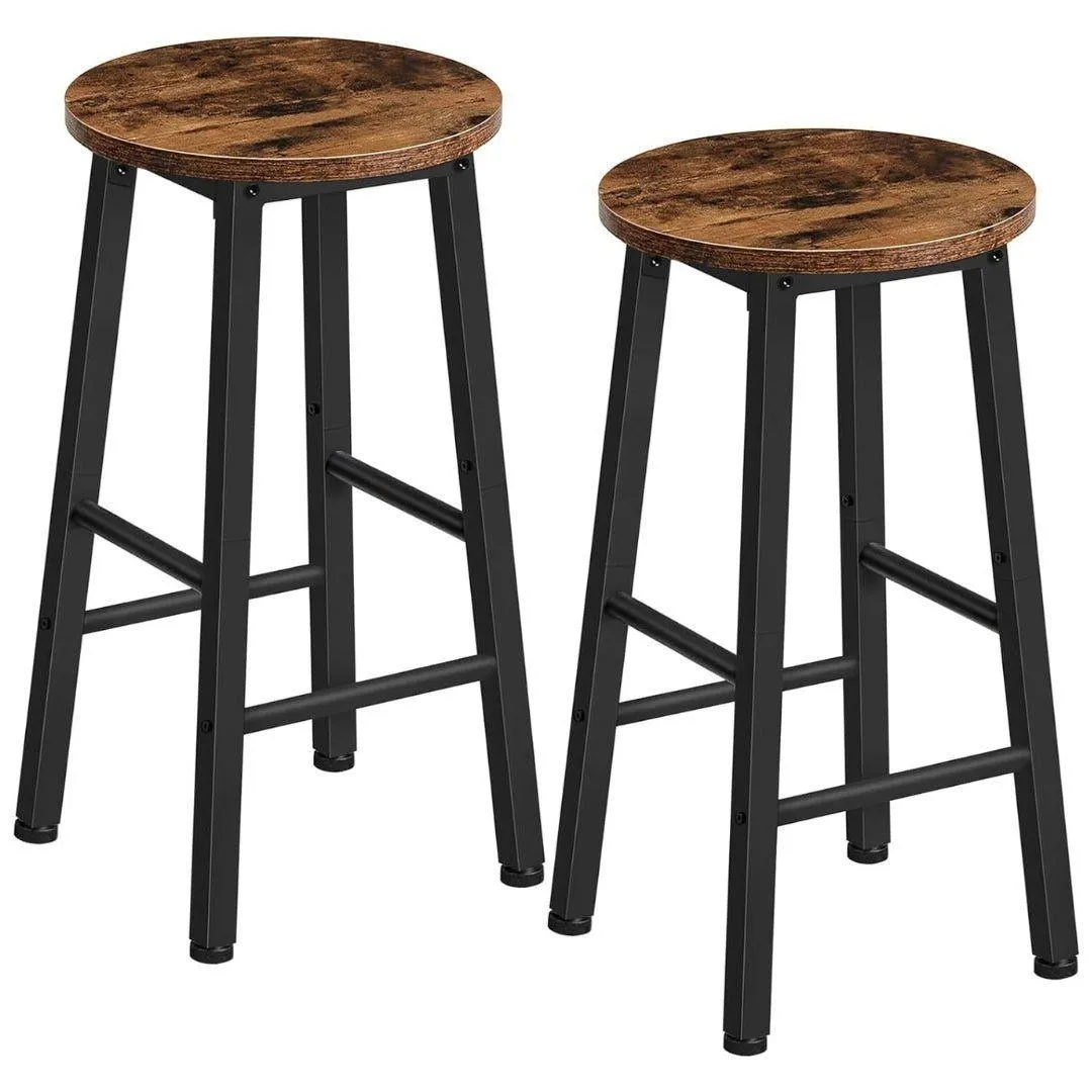Lifespace Rustic Industrial Kitchen Bar Stool / Chair (set of two)