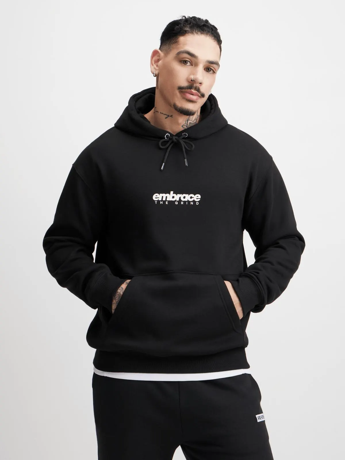 TS Mens Embrace The Grind Graphic Black Hoodie