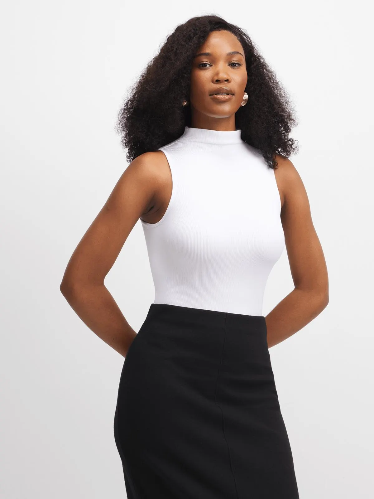 Jet Women's White Turtleneck Bodysuit