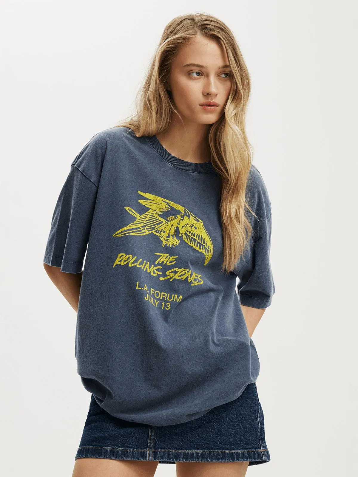 Women's Cotton On Blue The Rolling Stones Boxy T-Shirt