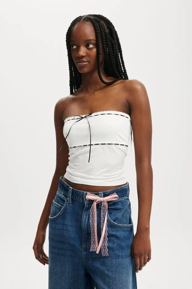 Sofia Ribbon Trim Tube Top