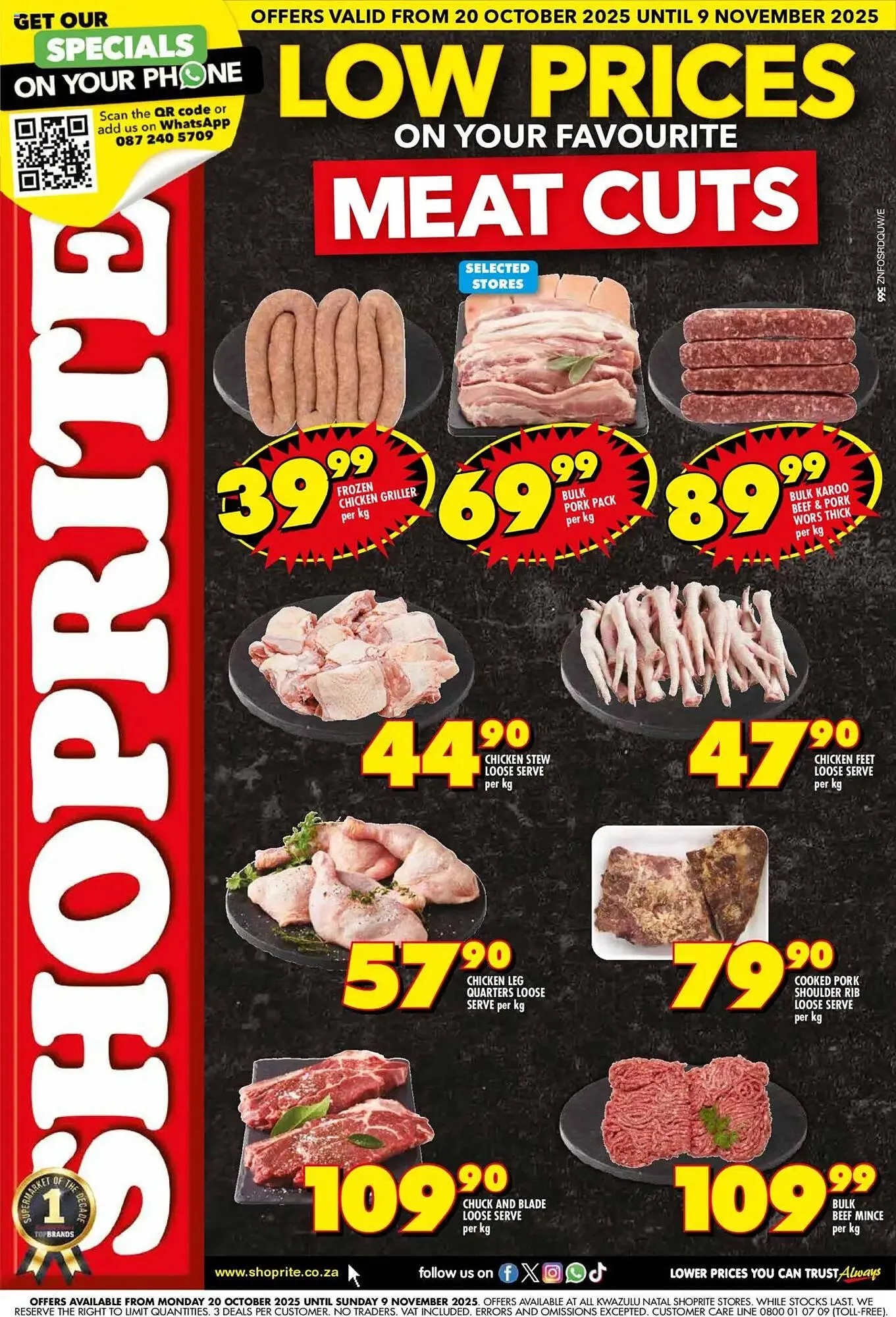 Shoprite catalogue from 20 October to 9 November 2025 - Catalogue Page 1
