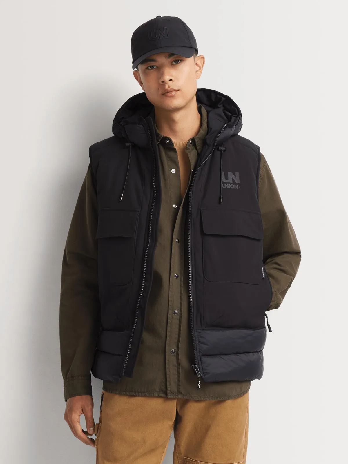 Men's Union-DNM Hooded Black Gilet