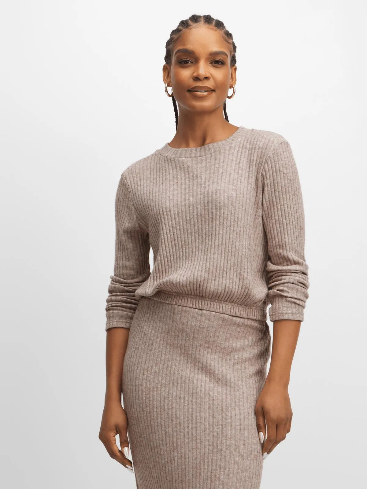 Jet Women's Oatmeal Ribbed Top