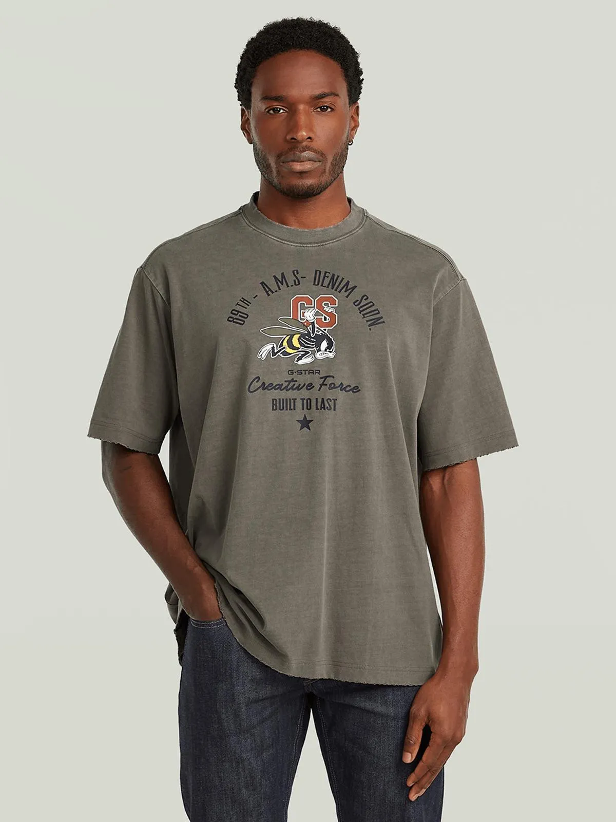 G-Star Men's Angry Bee Loose Brown T-Shirt