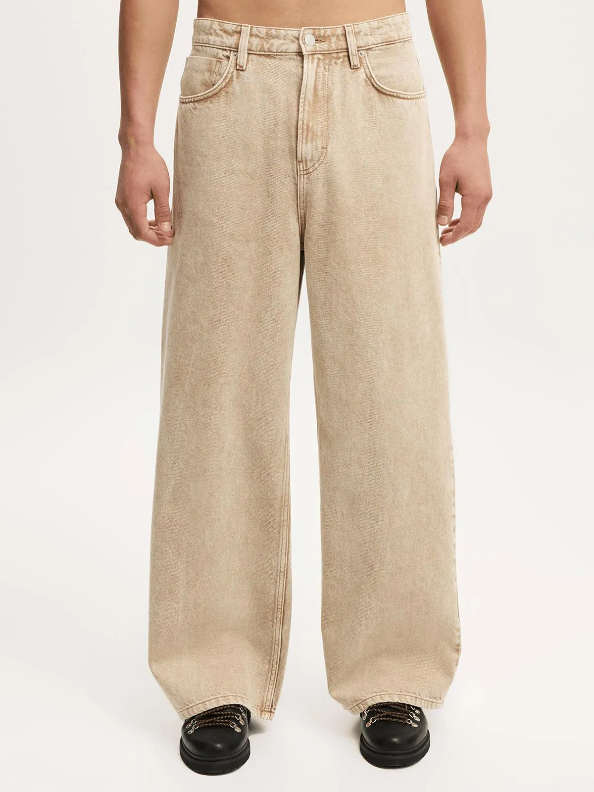 Men's Cotton On Beige Super Baggy Jeans