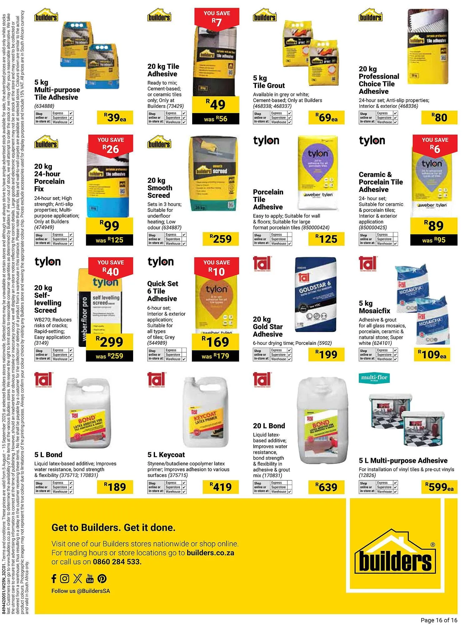 Builders Warehouse catalogue from 5 August to 15 September 2025 - Catalogue Page 16
